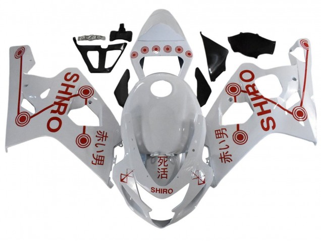 2001-2003 White Red Shiro Suzuki GSXR 600 / GSXR 750 Motorcycle Fairings UK
