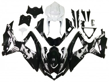2006-2007 Glossy Black White Suzuki GSXR 600 / GSXR 750 Motorcycle Fairings UK