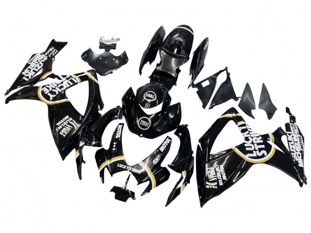 2006-2007 Glossy Black White Motul Lucky Strike Suzuki GSXR 600 / GSXR 750 Motorcycle Fairings UK