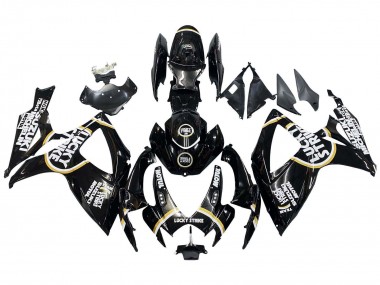 2006-2007 Glossy Black White Motul Lucky Strike Suzuki GSXR 600 / GSXR 750 Motorcycle Fairings UK