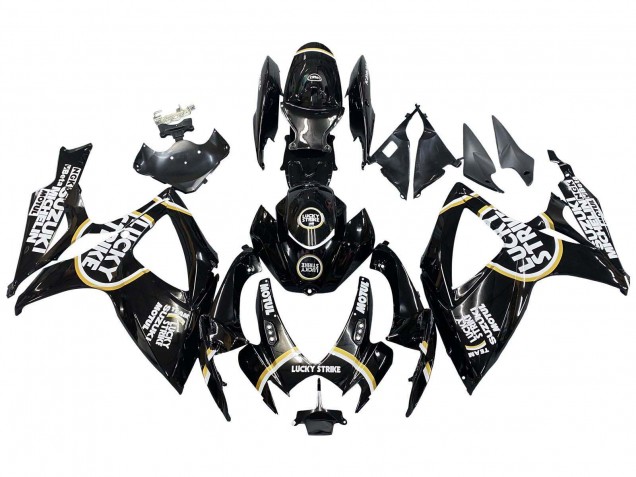2006-2007 Glossy Black White Motul Lucky Strike Suzuki GSXR 600 / GSXR 750 Motorcycle Fairings UK