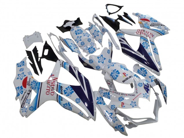 2006-2007 White Blue Black Red Nastro Azzurro Suzuki GSXR 600 / GSXR 750 Motorcycle Fairings UK