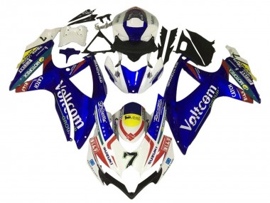 2006-2007 White Blue Yellow Red Voltcom Suzuki GSXR 600 / GSXR 750 Motorcycle Fairings UK