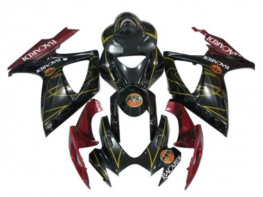 2006-2007 Glossy Black Red Gold Suzuki GSXR 600 / GSXR 750 Motorcycle Fairings UK