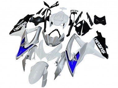 2008-2010 White Silver Blue Black Suzuki GSXR 600 / GSXR 750 Motorcycle Fairings UK