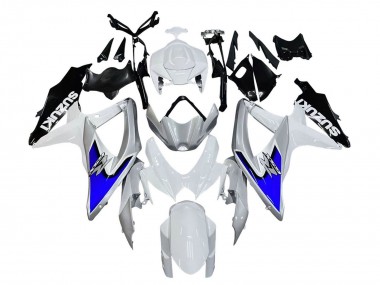2008-2010 White Silver Blue Black Suzuki GSXR 600 / GSXR 750 Motorcycle Fairings UK
