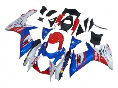 2008-2010 White Red Blue Suzuki GSXR 600 / GSXR 750 Motorcycle Fairings UK