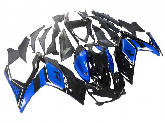 2015-2018 Blue Glossy Black Yamaha YZF R3/R25 Motorcycle Fairing UK