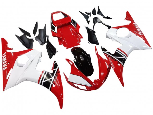 2003-2004 White Red Glossy Black Yamaha YZF R6 Motorcycle Fairing UK