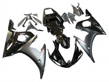 2003-2004 Glossy Black Matte Black Gold Chameleon Yamaha YZF R6 Motorcycle Fairings UK
