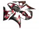 2005 Matte Black Red Geometric Yamaha YZF 600 R6 Motorcycle Fairings UK