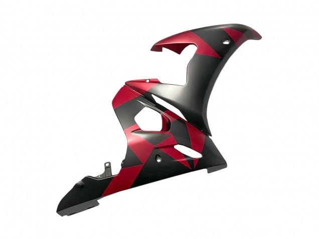 2005 Matte Black Red Geometric Yamaha YZF 600 R6 Motorcycle Fairings UK