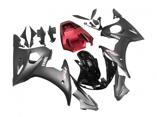 2005 Matte Black Glossy Black Grey Red Yamaha YZF 600 R6 Motorcycle Fairings UK