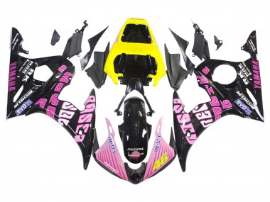 2005 Black Pink Yellow Repsol 46 Yamaha YZF 600 R6 Motorcycle Fairings UK