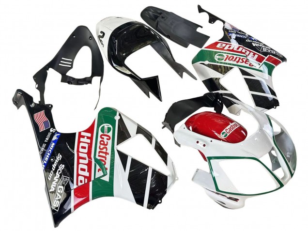 2000-2006 White Red Green Glossy Black Castrol Honda VTR1000 Motorcycle Fairings UK