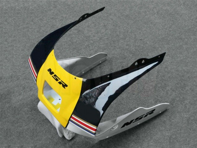 1988-1989 White Yellow Gold Glossy Black Honda NSR250R Motorcycle Fairings UK