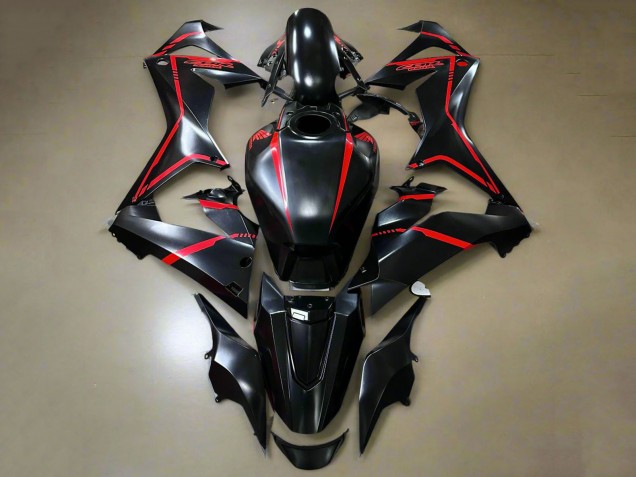 2021-2023 Glossy Black Red Stripe Honda CBR650R Motorcycle Fairings UK