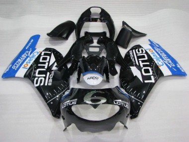 1995-1997 Glossy Black White Blue Lotus Aprilia RS250 Motorcycle Fairings UK