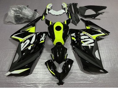 2013-2017 Glossy Black Neon Yellow White Kawasaki EX300 Motorcycle Fairings UK