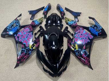 2018-2024 Black Blue Jinx Kawasaki Ninja 400 Motorcycle Fairings UK