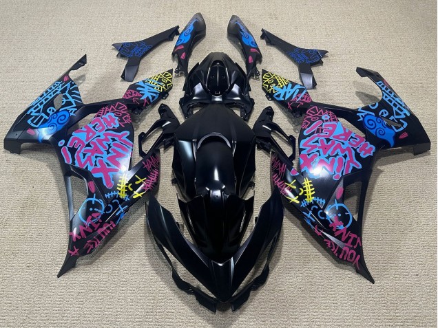 2018-2024 Black Blue Jinx Kawasaki Ninja 400 Motorcycle Fairings UK