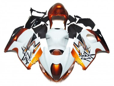 1996-2007 White Orange Black Suzuki GSXR 1300 Hayabusa Motorcycle Fairings UK