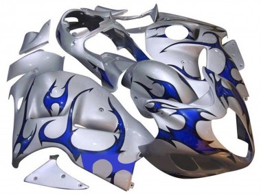 1996-2007 Silver Blue Tribal Suzuki GSXR 1300 Hayabusa Motorcycle Fairings UK