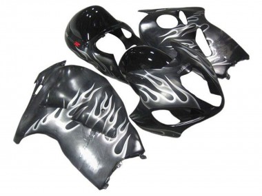 1996-2007 Grey Black White Flame Suzuki GSXR 1300 Hayabusa Motorcycle Fairings UK