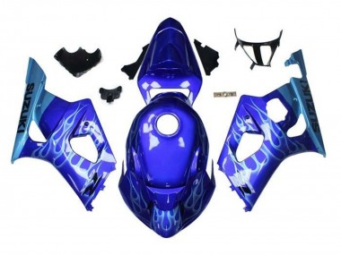 2003-2004 Blue Light Blue White Flame Suzuki GSXR 1000 Motorcycle Fairings UK