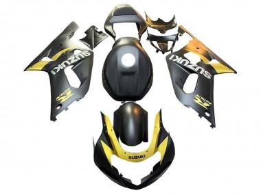 2001-2003 Matte Black Yellow Suzuki GSXR 600 / GSXR 750 Motorcycle Fairings UK