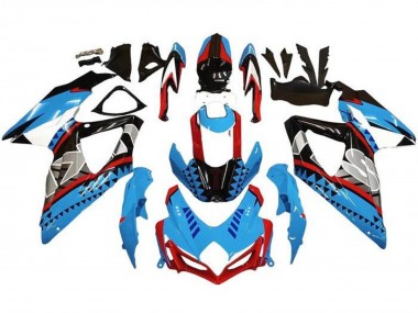 2008-2010 Blue Red Black Shape Suzuki GSXR 600 / GSXR 750 Motorcycle Fairings UK