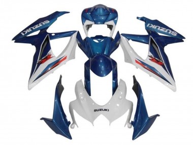 2008-2010 Blue White Red Suzuki GSXR 600 / GSXR 750 Motorcycle Fairings UK