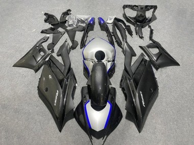 2019-2021 Black Carbon Fiber Style Silver Blue Yamaha YZF R3/R25 Motorcycle Fairings UK