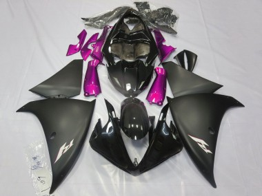 2012-2014 Glossy Black Matte Black Pink Yamaha YZF 1000 R1 Motorcycle Fairings UK
