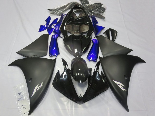 2012-2014 Glossy Black Matte Black Blue Yamaha YZF 1000 R1 Motorcycle Fairings UK