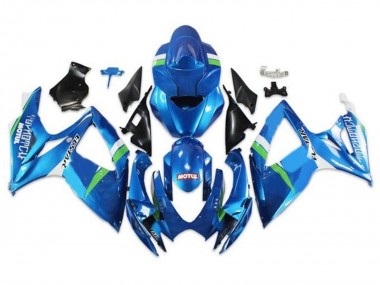 2006-2007 Blue Green White Ecstar Suzuki GSXR 600 / GSXR 750 Motorcycle Fairings UK