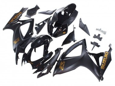 2006-2007 Matte Black Glossy Black Gold Suzuki GSXR 600 / GSXR 750 Motorcycle Fairings UK