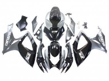 2006-2007 Silver Glossy Black White Suzuki GSXR 600 / GSXR 750 Motorcycle Fairings UK