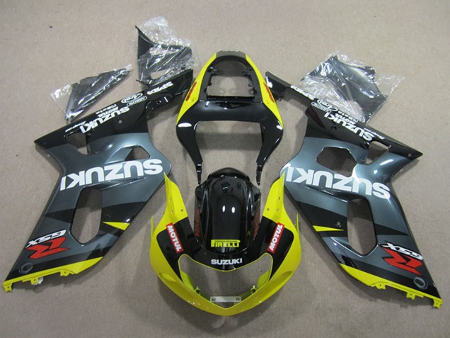 2001-2003 Black Yellow Motul Suzuki GSXR 600 Motorcycle Fairings UK