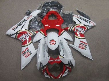 2011-2024 White Red Motul Lucky Strike Suzuki GSXR 600 Motorcycle Fairings UK