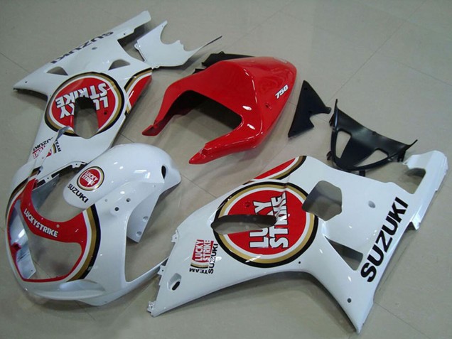 2001-2003 White Red Lucky Strike Suzuki GSXR 750 Motorcycle Fairings UK
