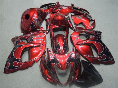 1996-2007 Red Silver Black Flame Suzuki GSXR 1300 Hayabusa Motorcycle Fairings UK