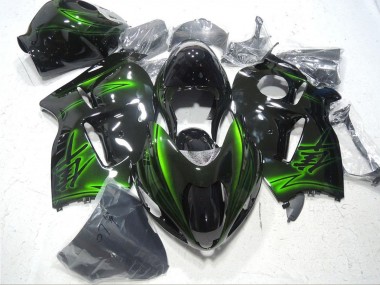 1996-2007 Glossy Black Green Suzuki GSXR 1300 Hayabusa Motorcycle Fairings UK