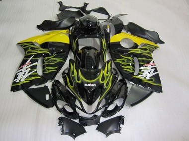 2008-2020 Glossy Black Yellow Flame Suzuki GSXR 1300 Hayabusa Motorcycle Fairings UK