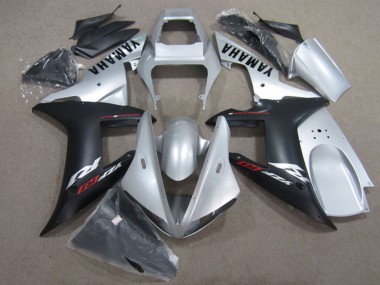 2002-2003 Silver Matte Black Yamaha YZF R1 Motorcycle Fairing Kits UK