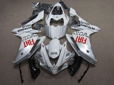 2009-2011 White Silver Red Fiat Yamaha YZF R1 Motorcycle Fairings UK