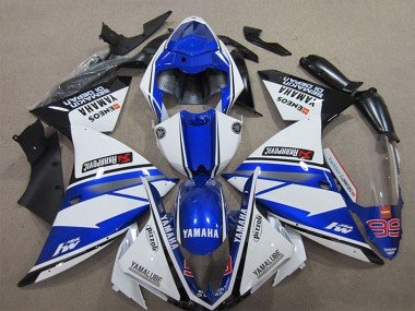 2012-2014 White Blue Black Pizzoli ENEOS Yamalube Semakin Didepan Yamaha YZF R1 Motorcycle Fairings UK