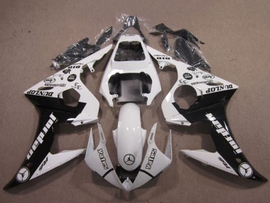 2003-2004 White Glossy Black Jordan Dunlop Yamaha YZF R6 Motorcycle Fairings UK