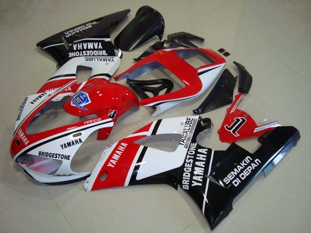 1998-1999 Black Red Stickers Yamaha YZF R1 Motorcycle Fairings UK