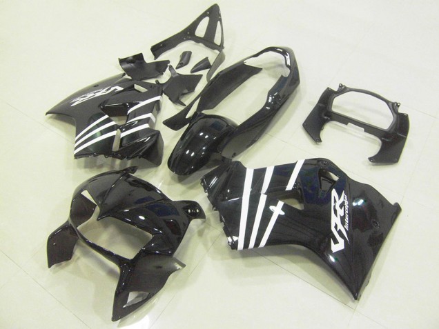 1998-2001 Black White Stripe Honda VFR800 Motorcycle Fairings Kit UK 1998-2001 Black White Stripe Honda VFR800 Motorcycle Fairings Kit UK